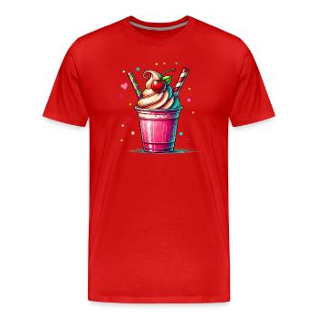 Verführerische Kirschträume:Kirschen Milchshake - Männer Premium Bio T-Shirt - Rot - Vorne - Damien (186cm)