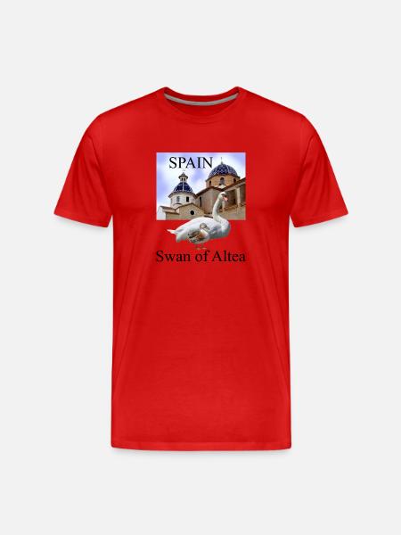 Ornate swans and Spanish architecture - Men's Premium Organic T-Shirt - red