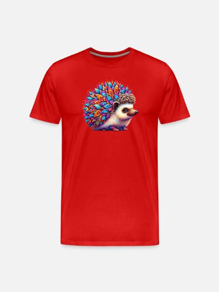 Hedgehog - Men's Premium Organic T-Shirt - red