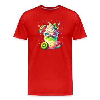 exotische fruchtige Träume:sommerlicher Milchshake - Männer Premium Bio T-Shirt - Rot - Vorne - Damien (186cm)