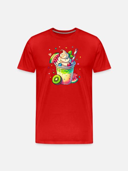 exotic fruity dreams:summer milkshake - Men's Premium Organic T-Shirt - red