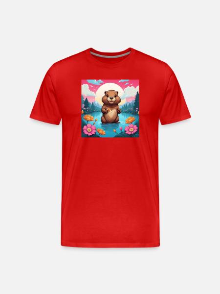 Bieber am See - Men's Premium Organic T-Shirt - red