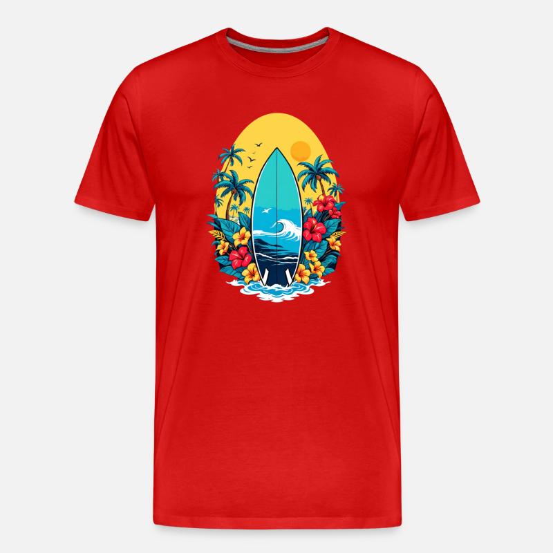 Planche de surf élégante - T-shirt bio Premium Homme - rouge