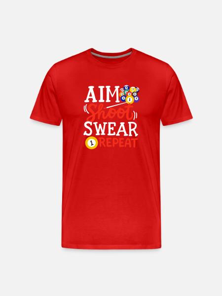 Billardspieler Billard - Männer Premium Bio T-Shirt - Rot