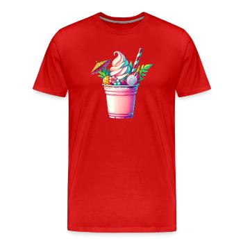 Exotic Fruity Dreams :Milkshake d’été - T-shirt bio Premium Homme - rouge - Devant - Damien (186cm)