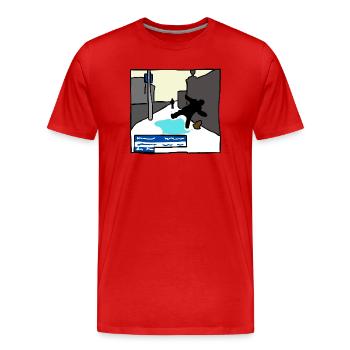 The Lad who slipped on the Ice - Men's Premium Organic T-Shirt - red - Front - Damien (186cm)