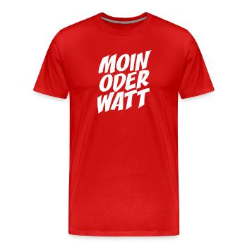 Moin ou Watt Ruhrgebiet Ruhrpott Hamburg Moin - T-shirt bio Premium Homme - rouge - Devant - Damien (186cm)
