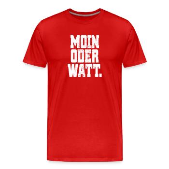 Moin ou Watt Ruhrgebiet Ruhrpott Hamburg Moin - T-shirt bio Premium Homme - rouge - Devant - Damien (186cm)