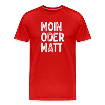 Moin ou Watt Ruhrgebiet Ruhrpott Hamburg Moin - T-shirt bio Premium Homme - rouge - Devant - Damien (186cm)