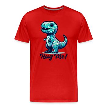 T-Rex Hug Me Cadeau Câlin - T-shirt bio Premium Homme - rouge - Devant - Damien (186cm)
