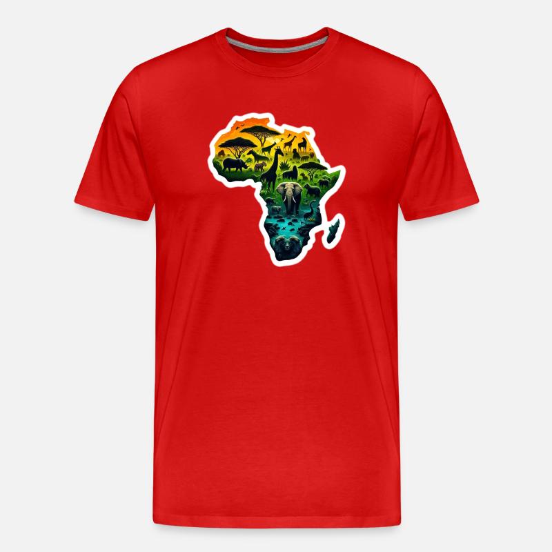 Safari Abenteuer - Männer Premium Bio T-Shirt - Rot
