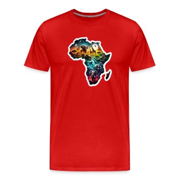 Afrikas Tierwelt - Männer Premium Bio T-Shirt - Rot - Vorne - Damien (186cm)