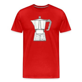 Machine à expresso Mocca - T-shirt bio Premium Homme - rouge - Devant - Damien (186cm)