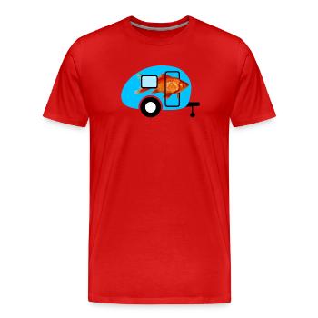 Caravan Goldfisch Camping Wohnwagen Vintage Fisch - Männer Premium Bio T-Shirt - Rot - Vorne - Damien (186cm)