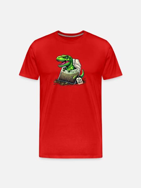 Tea rex T-rex dinosaur - Men's Premium Organic T-Shirt - red