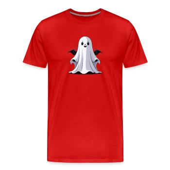 Halloween Gespenst - Männer Premium Bio T-Shirt - Rot - Vorne - Damien (186cm)