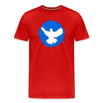 Colombe de la Paix - T-shirt bio Premium Homme - rouge - Devant - Damien (186cm)