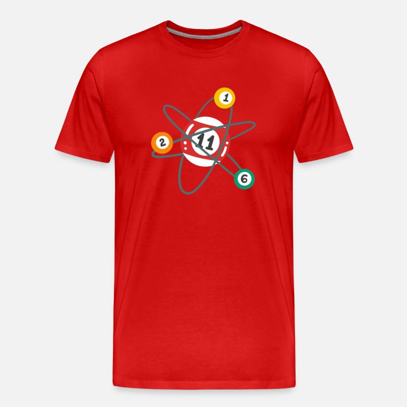 Billard Atom Pool Billardspieler - Männer Premium Bio T-Shirt - Rot