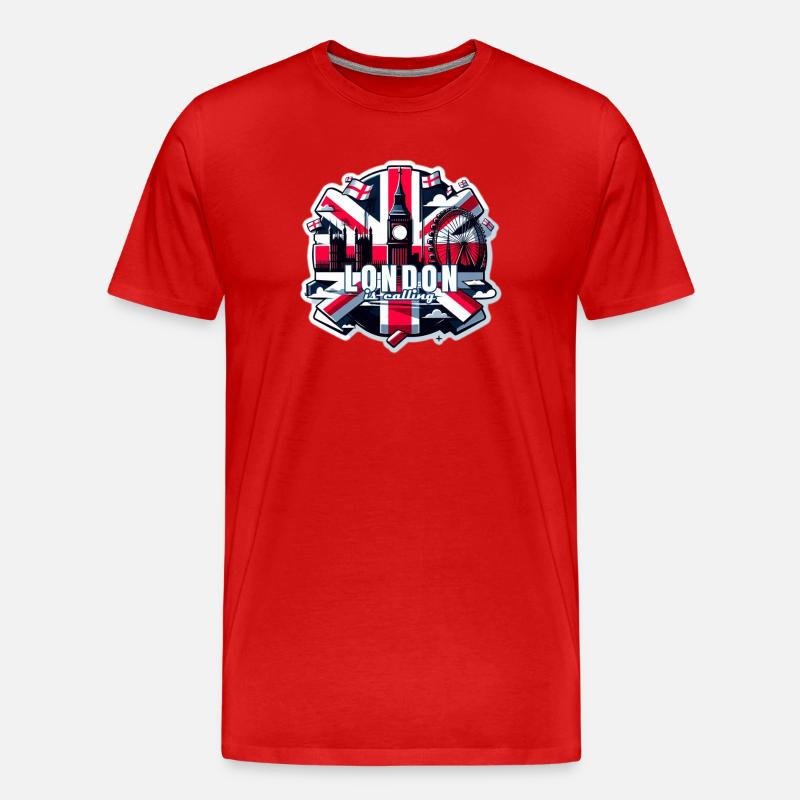 London is calling - Männer Premium Bio T-Shirt - Rot