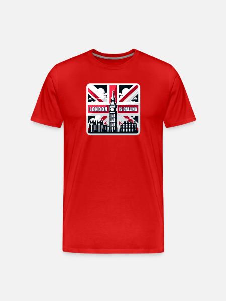 London is Calling - Männer Premium Bio T-Shirt - Rot