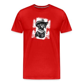 Sheriff Jamnik - Männer Premium Bio T-Shirt - Rot - Vorne - Damien (186cm)