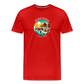Parotonga Cook Islands Pazifik Reise - Männer Premium Bio T-Shirt - Rot - Vorne - Damien (186cm)