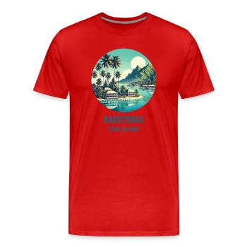 Parotonga Cook Islands Meer Palmen - Männer Premium Bio T-Shirt - Rot - Vorne - Damien (186cm)