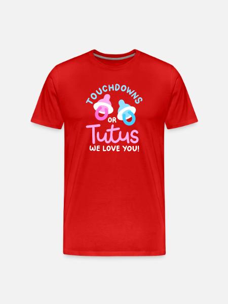 Touchdowns oder Tutus für Gender-Reveal-Partys - Männer Premium Bio T-Shirt - Rot