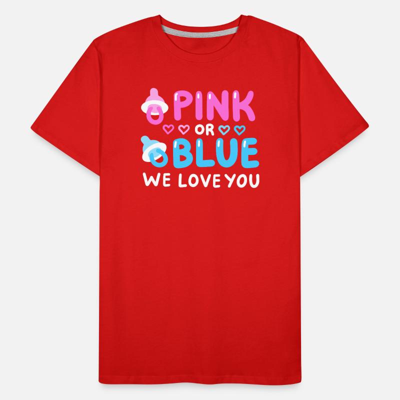 Gender Reveal Party Pink oder Blau Männer Premium Bio T-Shirt