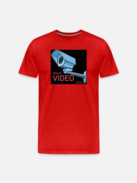 Video Surveillance Sticker - Men's Premium Organic T-Shirt - red