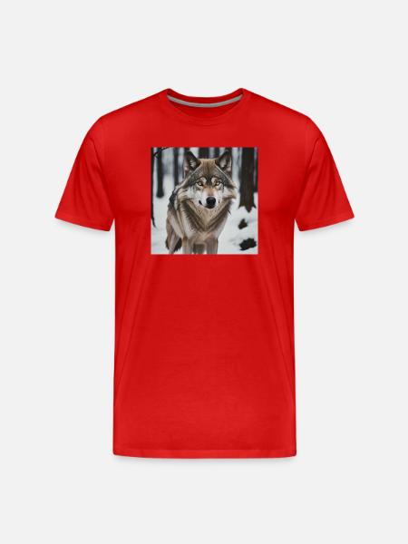 Wolf - Men's Premium Organic T-Shirt - red