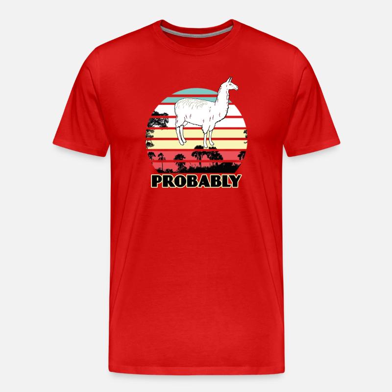 Alpaka - Männer Premium Bio T-Shirt - Rot