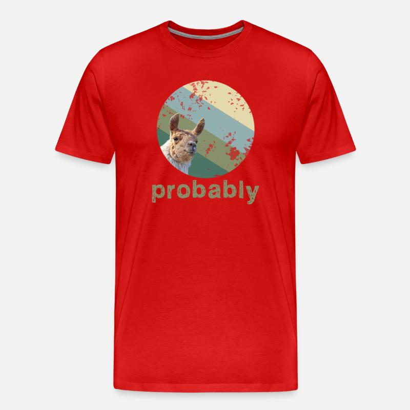 Alpaka - Männer Premium Bio T-Shirt - Rot