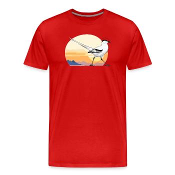 Oiseau au lever du soleil - T-shirt bio Premium Homme - rouge - Devant - Damien (186cm)