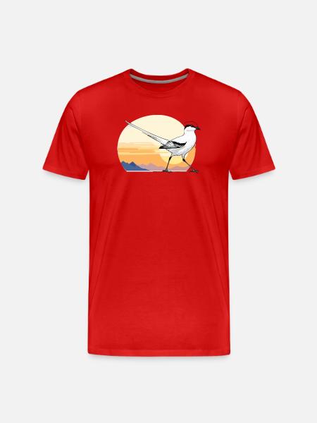 Bird at sunrise - Men's Premium Organic T-Shirt - red