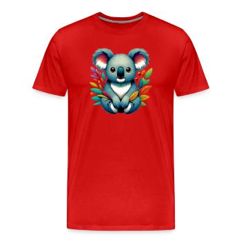 Koala - Männer Premium Bio T-Shirt - Rot - Vorne - Damien (186cm)