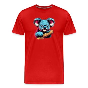 Koala - Men's Premium Organic T-Shirt - red - Front - Damien (186cm)