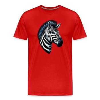 Zebra - Männer Premium Bio T-Shirt - Rot - Vorne - Damien (186cm)