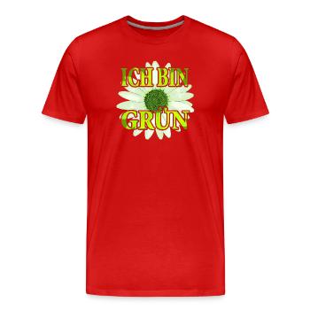 I'm Green - Margarite Flower - Men's Premium Organic T-Shirt - red - Front - Damien (186cm)