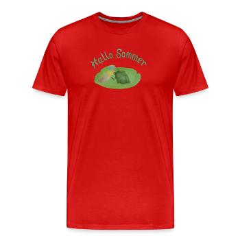 Hallo Sommer - Männer Premium Bio T-Shirt - Rot - Vorne - Damien (186cm)