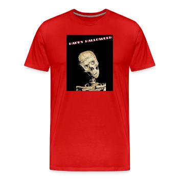 Skeleton funny for Halloween - Men's Premium Organic T-Shirt - red - Front - Damien (186cm)