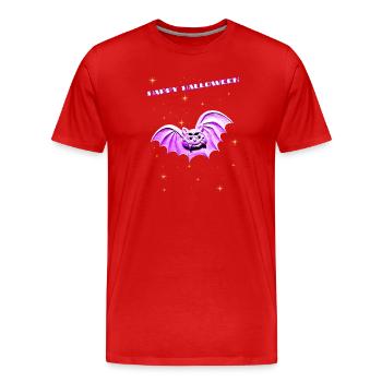 Bat for Halloween - Men's Premium Organic T-Shirt - red - Front - Damien (186cm)