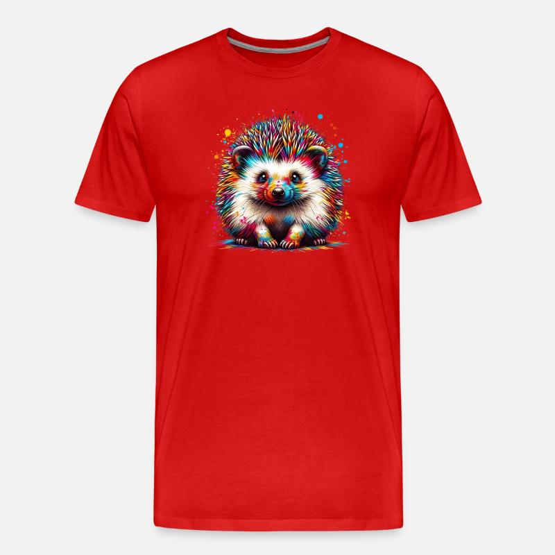 Igel - Männer Premium Bio T-Shirt - Rot