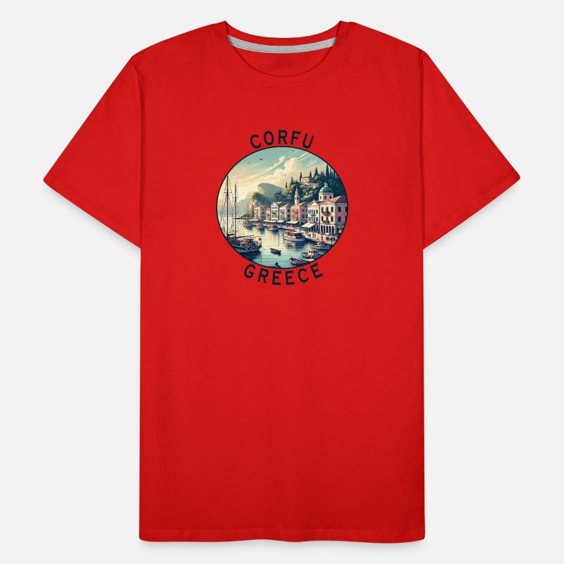 Design de voyage à Corfou en Grèce T-shirt bio Premium Homme