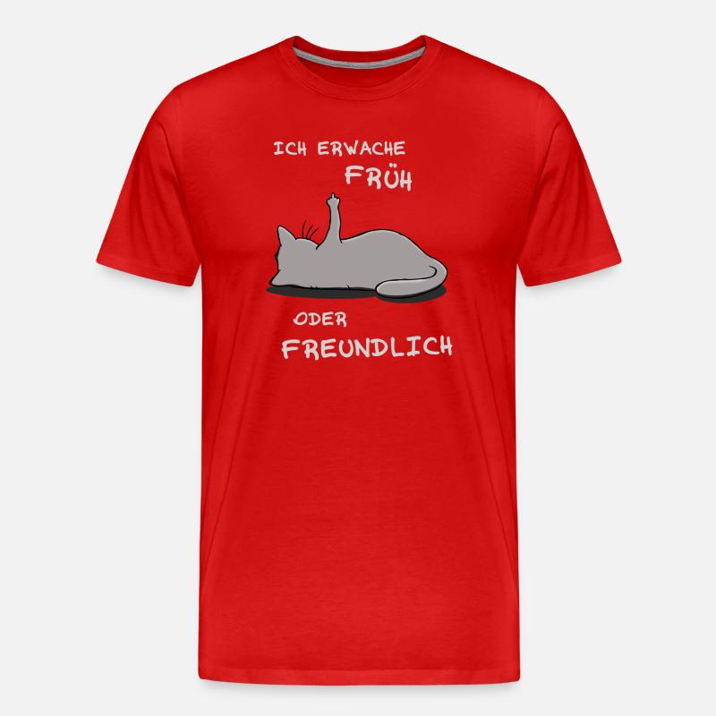 Ich erwache früh oder freundlich - Männer Premium Bio T-Shirt - Rot