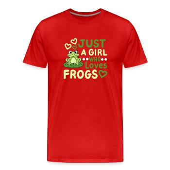 Frösche Froschliebhaber Mädchen - Männer Premium Bio T-Shirt - Rot - Vorne - Damien (186cm)
