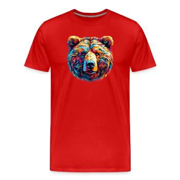 Ours - T-shirt bio Premium Homme - rouge - Devant - Damien (186cm)