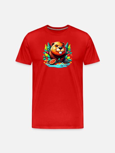 Beaver - Men's Premium Organic T-Shirt - red