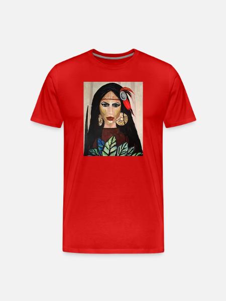 Schamanin - Männer Premium Bio T-Shirt - Rot