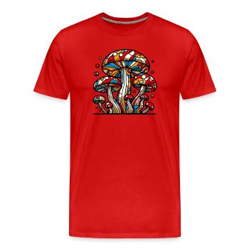 Fungo Funghi Pilze Pilze - Männer Premium Bio T-Shirt - Rot - Vorne - Damien (186cm)